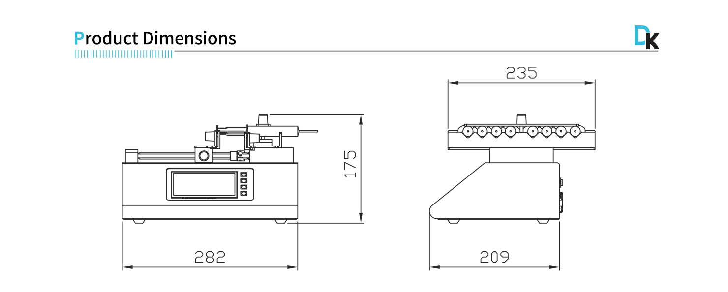 Product Dimensions of Intelligent Syringe Pump (8 Channels)