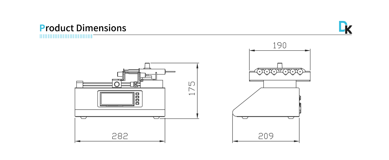 Product Dimensions of Intelligent Syringe Pump (6 Channels)