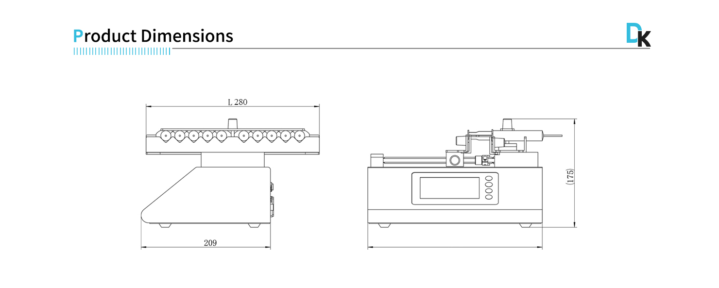 Product Dimensions of Intelligent Syringe Pump (10 Channels)