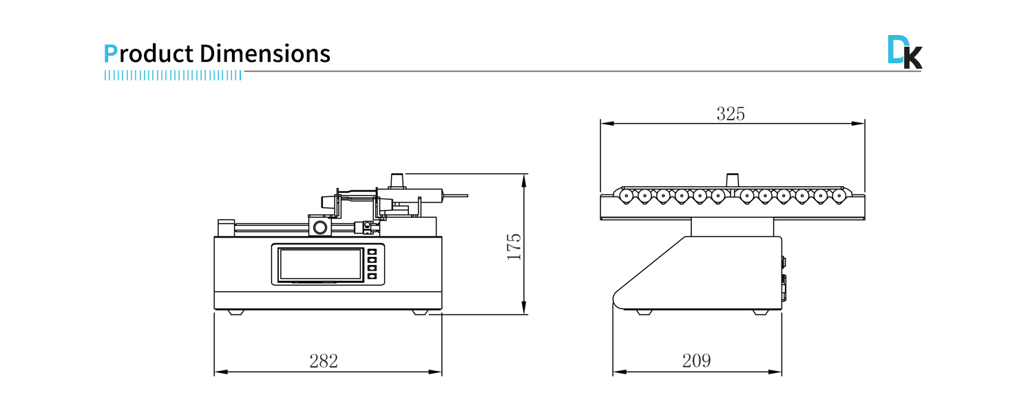 Product Dimensions of Intelligent Syringe Pump (12 Channels)