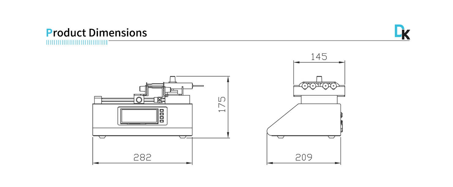 Product Dimensions of Intelligent Syringe Pump (4 Channels)
