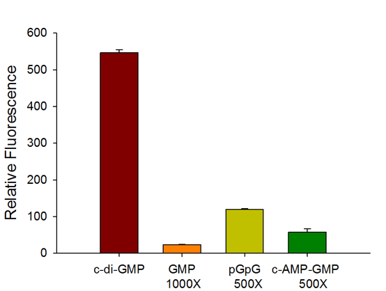 Excellent HTS assay parameter achieved by Cyclic-di-GMP Assay based on Spinach™ aptamer